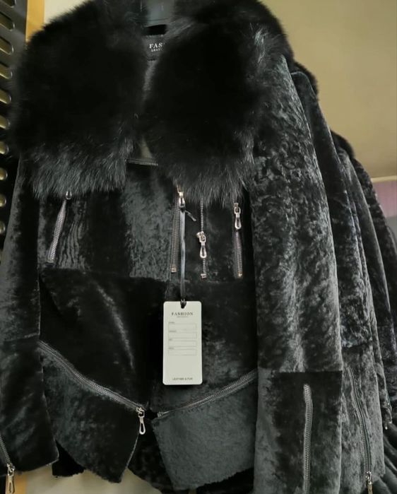 Дамско яке палто от естествен косъм