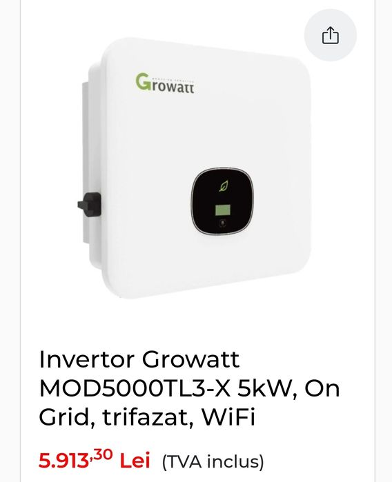 Invertor Growatt MOD 5000TL3-X 6kw ON GRID
Cauta un produs...
Cauta un produs...

home Scule Electrice Generatoare curent Growatt MOD5000TL3-X inverte