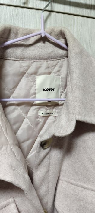 Гибрид пальто рубашка стёганный подклад. Пудровый цвет. Оверсайз.