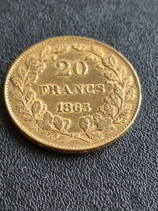 20 Белгийски Франка Леополд I 1865 година