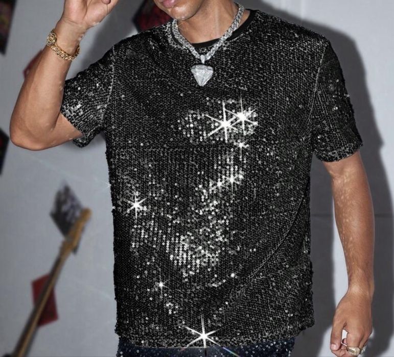 Мъжка тениска с пайети