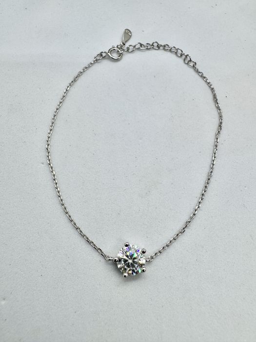 Сребърна гривна с мойсанит (Диамант) 1 карат