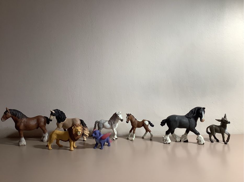 Animale, figurine, cal, magar, leu Schleich, Papo