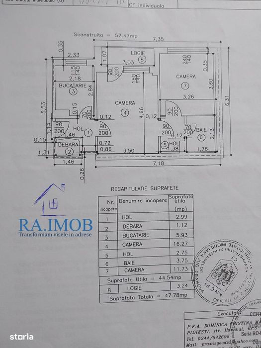 Apartament 2 camere, et1/4, Ultracentral-Hale - 59500 euro