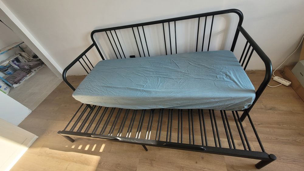 Pat/Camapea extensibila IKEA FYRESDAL cu 2 saltele 80x200 cm