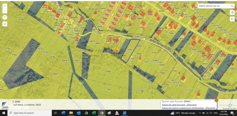 Teren intravilan construibil de vânzare – 2.135 mp + BONUS 264 mp.