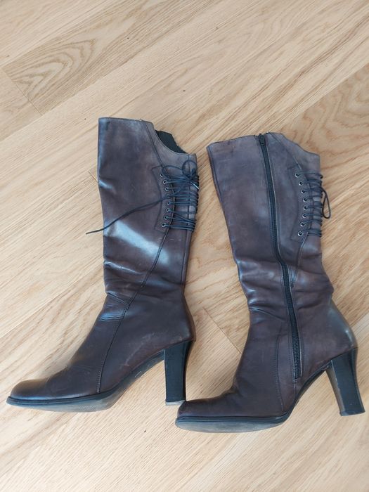 Cizme toc din piele cu fermoar 38