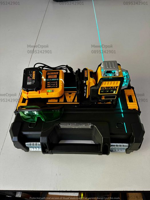 Лазерен нивелир линеен DEWALT DCE089D1G, 360°, 15-30м, зелен лазер