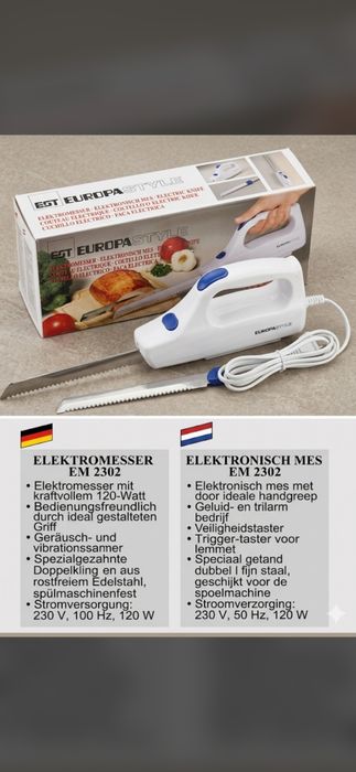 Cuțit electric universal EST Europastyle - Nou & Neutilizat