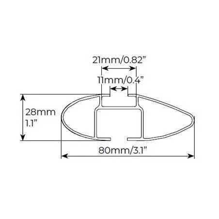 Аеродинамични Напречни греди багажник MENABO Fender Black XL Черни