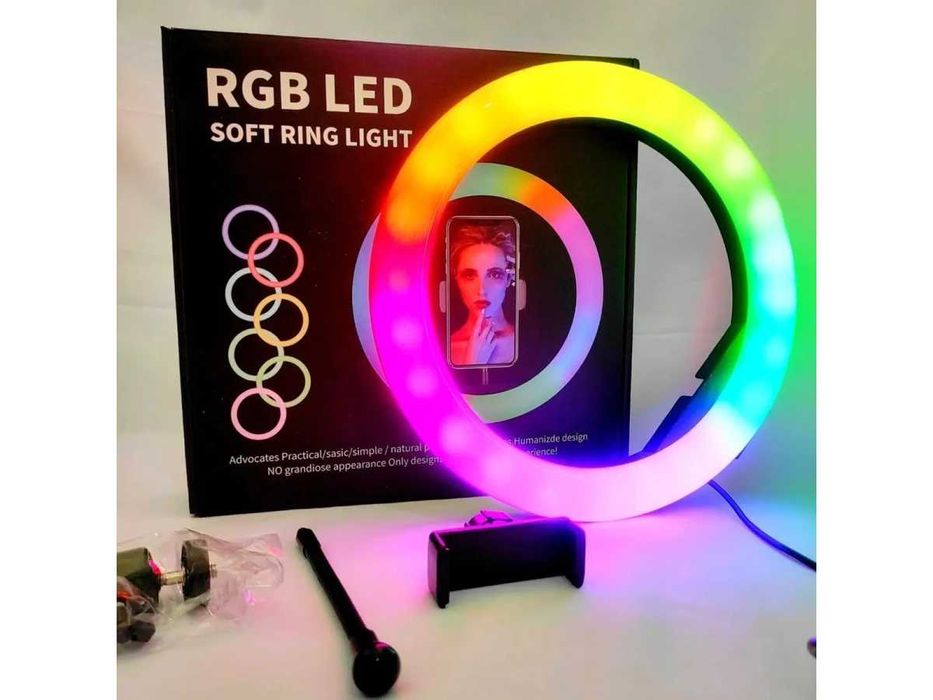 Iluminare RGB LED inel 22 inch lampă mare cu suport Lampa inelara