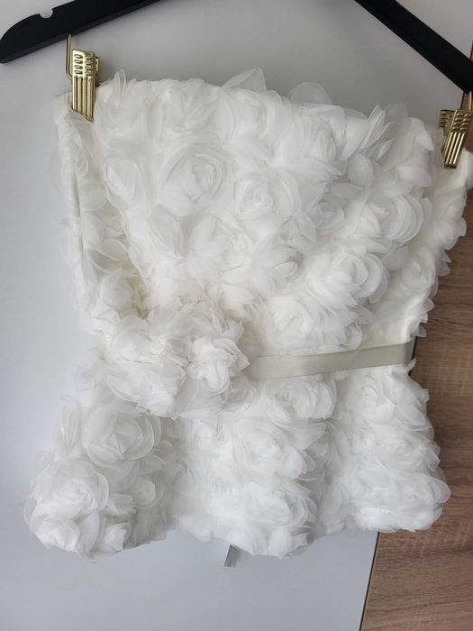 Бял топ с пеплум Christine fashion М размер