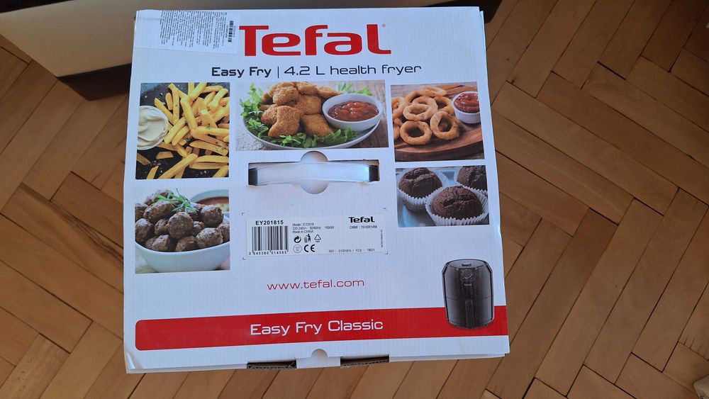 Tefal Easy Fry Classic, Уред за готвене с горещ въздух EY201815, Черен, 4.2 л.