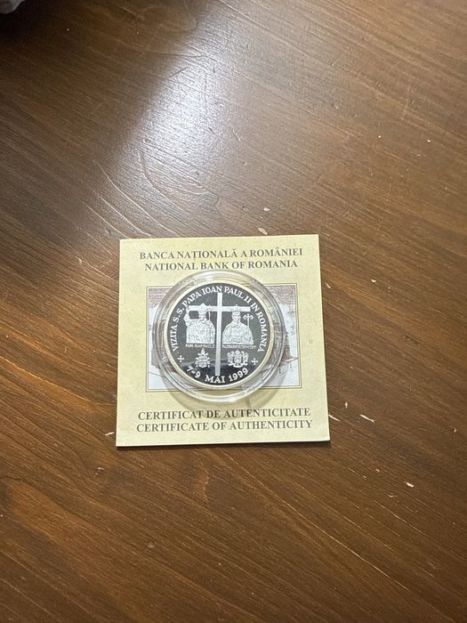 MONEDA BNR Papa Ioan Paul II in Romania 100 lei 1999