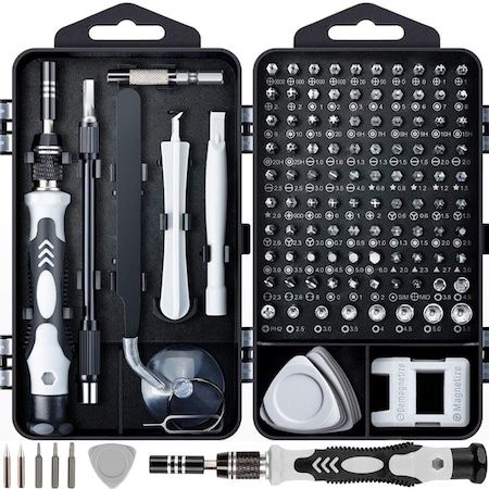 Set surubelnite de precizie 115 elemente, otel, carcasa, plastic