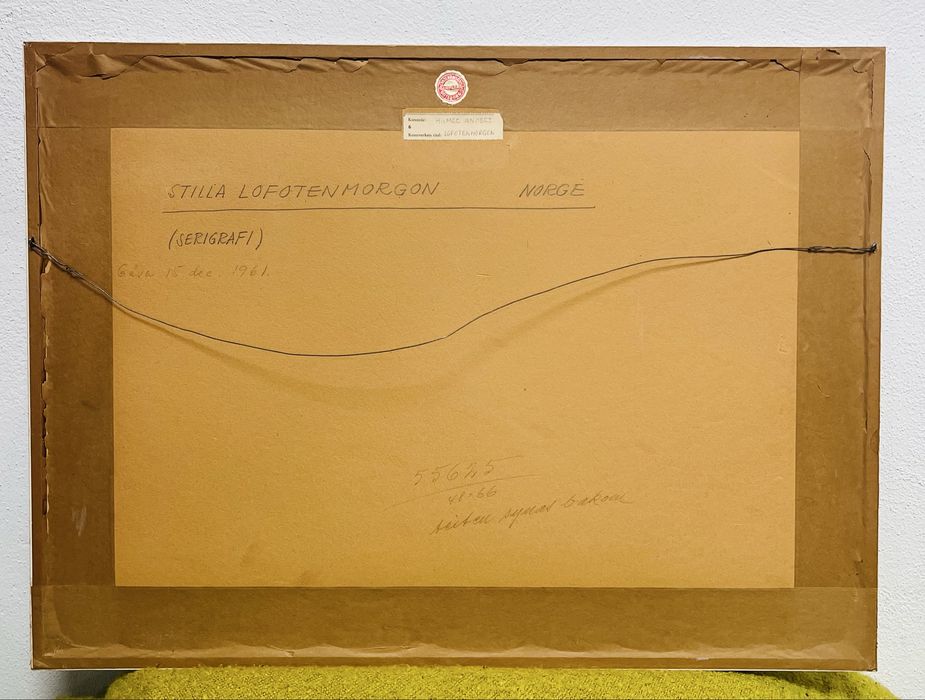 Tablou vintage 1961 serigrafie semnata Hilmer Andersson Lofoten