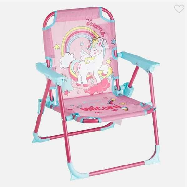 Детски стол Mercado Trade, Метален, Сгъваем, Еднорог