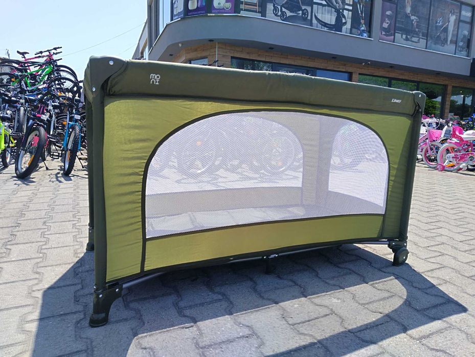 MONI Сгъваема детска кошара UNO зелен