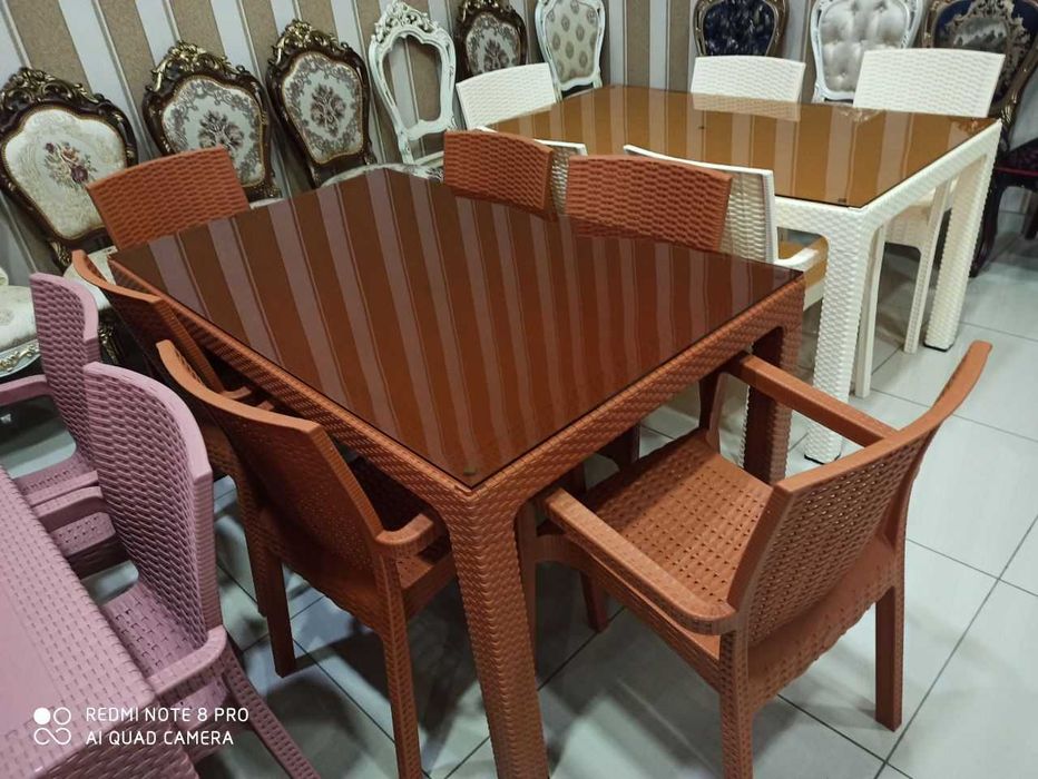 Качественная плетенная садовая мебель на 6 персон