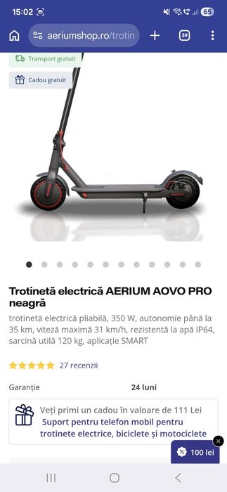 Trotinetă electrică Aerum Aovo Pro