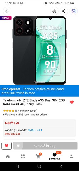 ZTE blade A35, 4Gb RAM nou Sibiu • OLX.ro