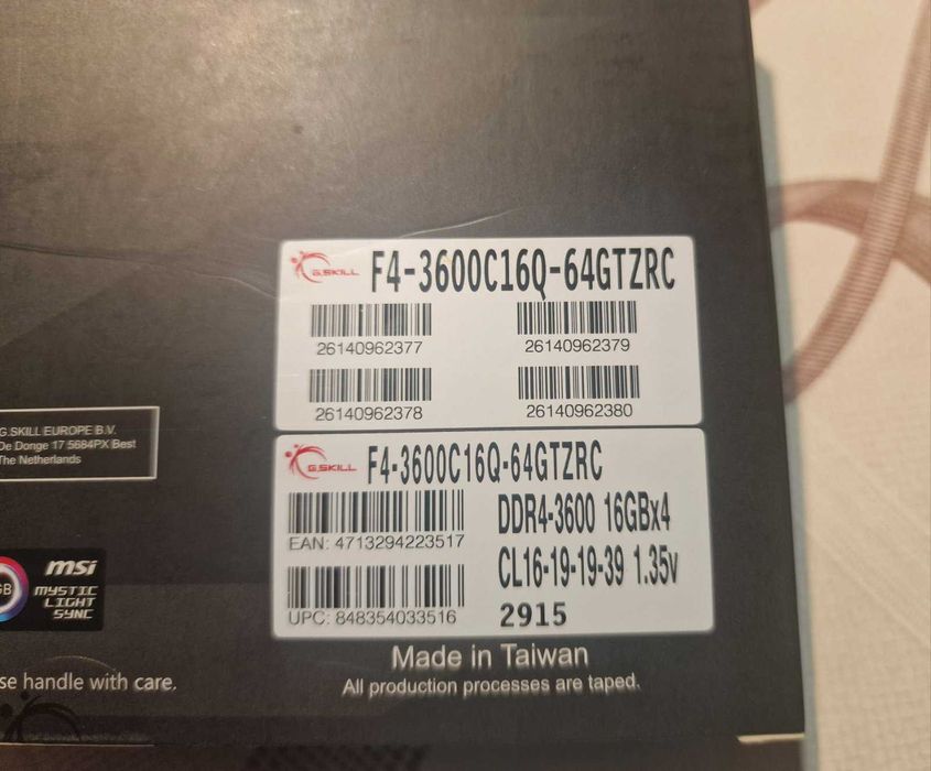 64GB DDR4 3600Mhz CL16 - G.Skill TridentZ RGB (НОВИ)