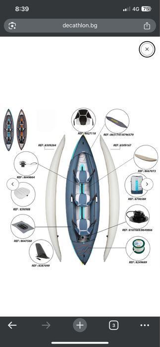 Триместно надуваемо кану каяк надуваем itiwit