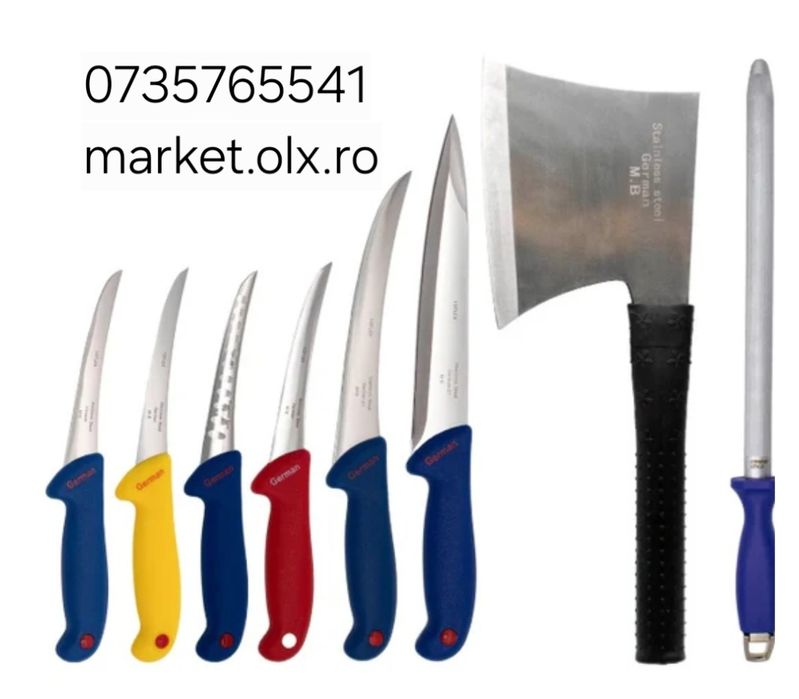 Set 8 cutite inox  profesionale de macelarie si bucatarie Calitate