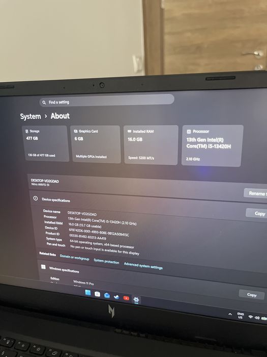 Acer Nitro V15 ANV15 15’6 RTX 4050 165Hz