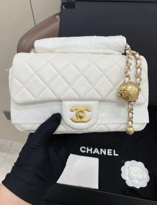 Geanta Chanel pearl crush alb premium pe stoc
