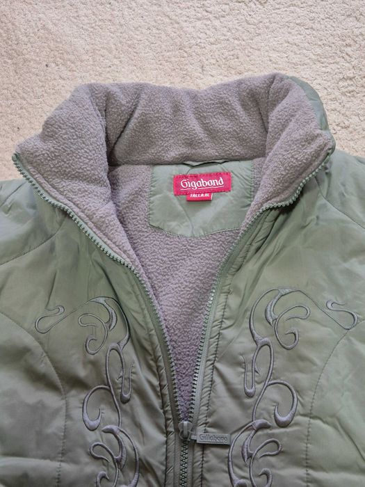 Jachetă matlasată verde-salvie, dama, brandul Gigabond, XL, impecabila