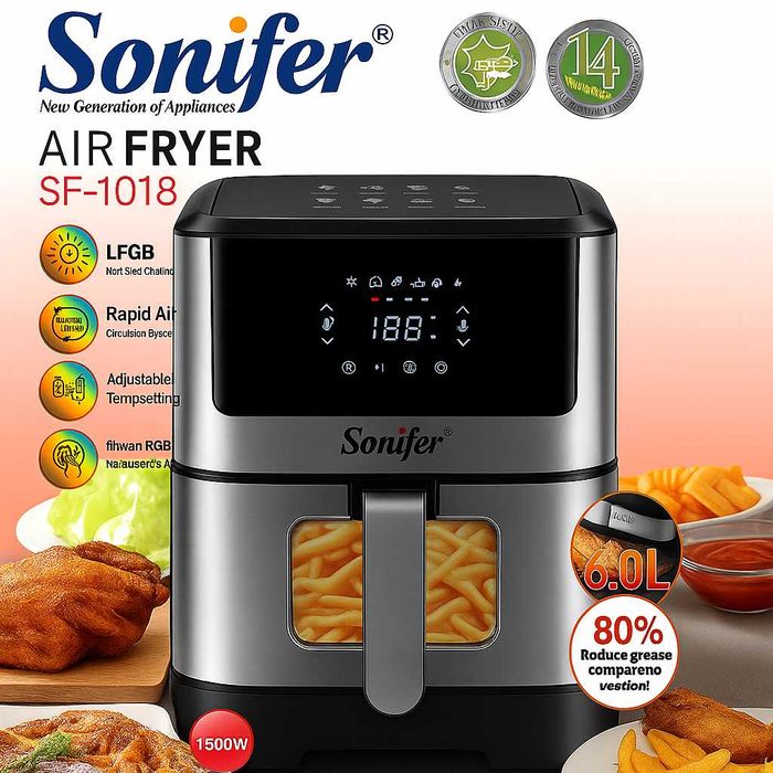 Аэрогриль Sonifer SF-1018 — 6.0 л, 1500 Вт. Есть доставка