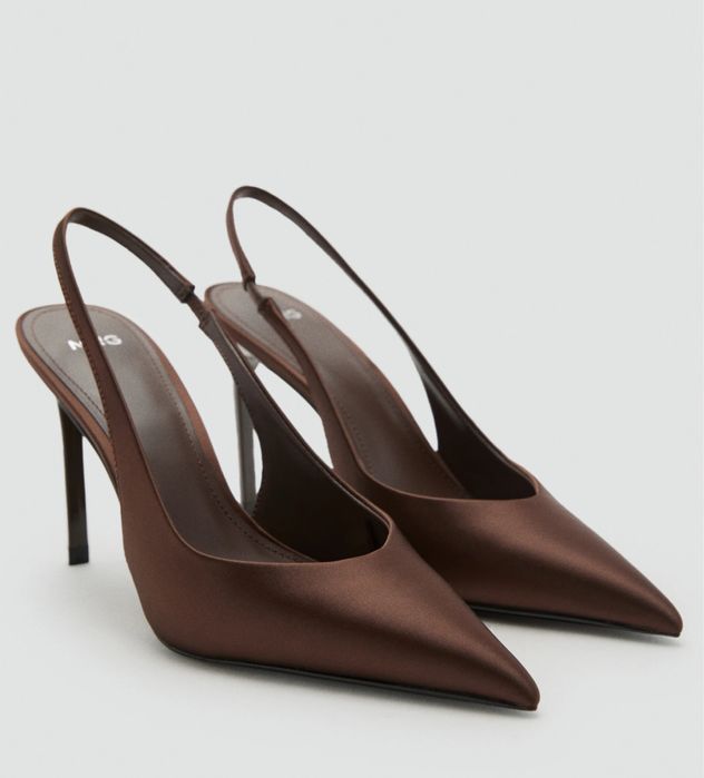 Сатенени обувки на ток - Mango 39