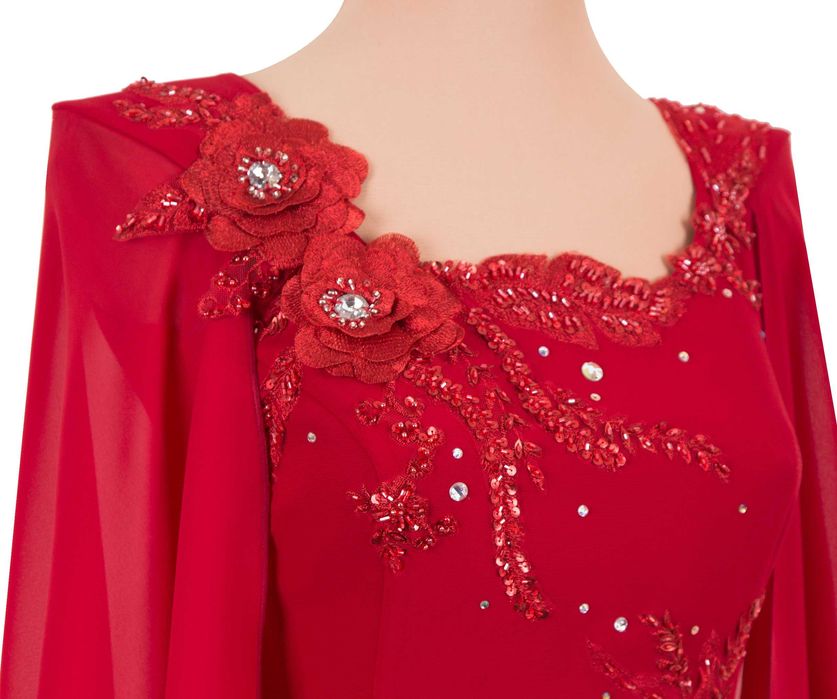 Rochie Rosie de Ocazie cu Paiete de Nunta, Botez, Soacra sau Nasa