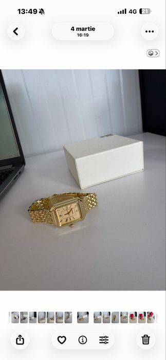 Ceas dama fossil auriu