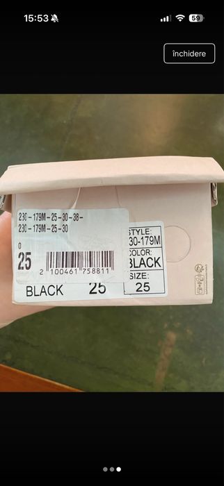 Pantofi superbi pentru fetita, marime 25, negri