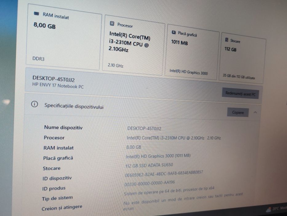 Laptop HP envy beats audio 17 inchi doar 500  lei