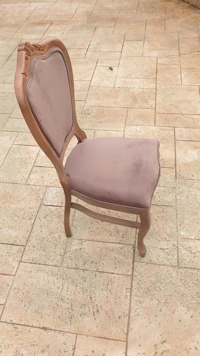 Scaune lemn masiv, tapitate