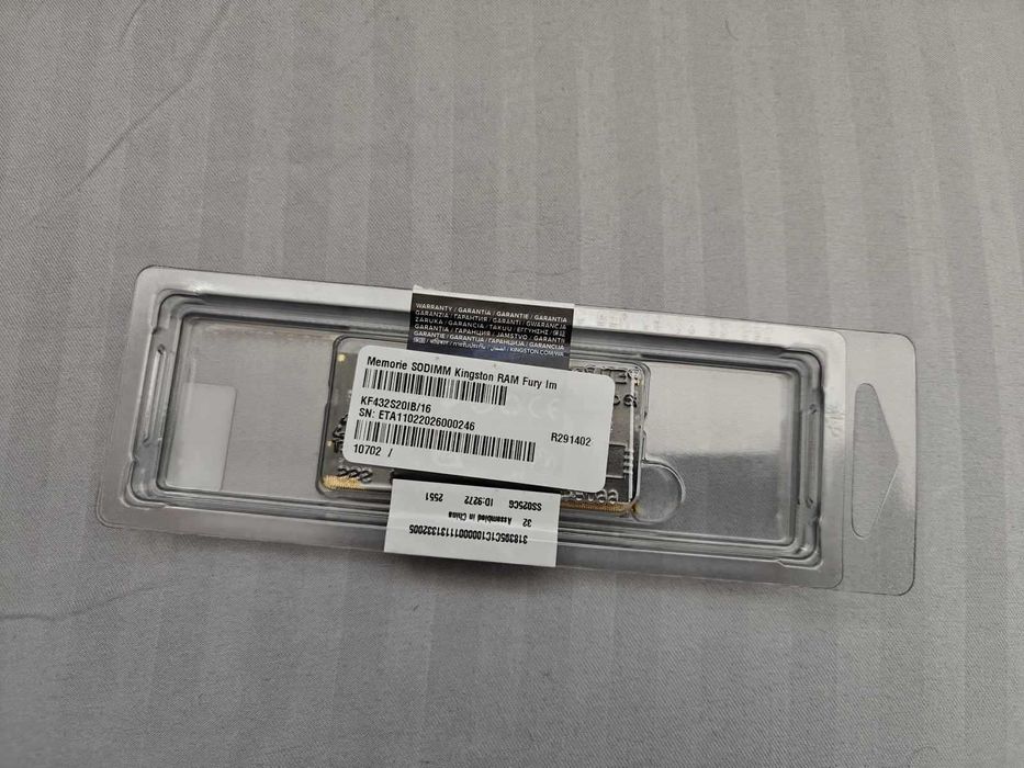 Memorie laptop sigilata 16GB DDR4 3200MHz Kingston Fury Impact KF432S20IB/16 noua