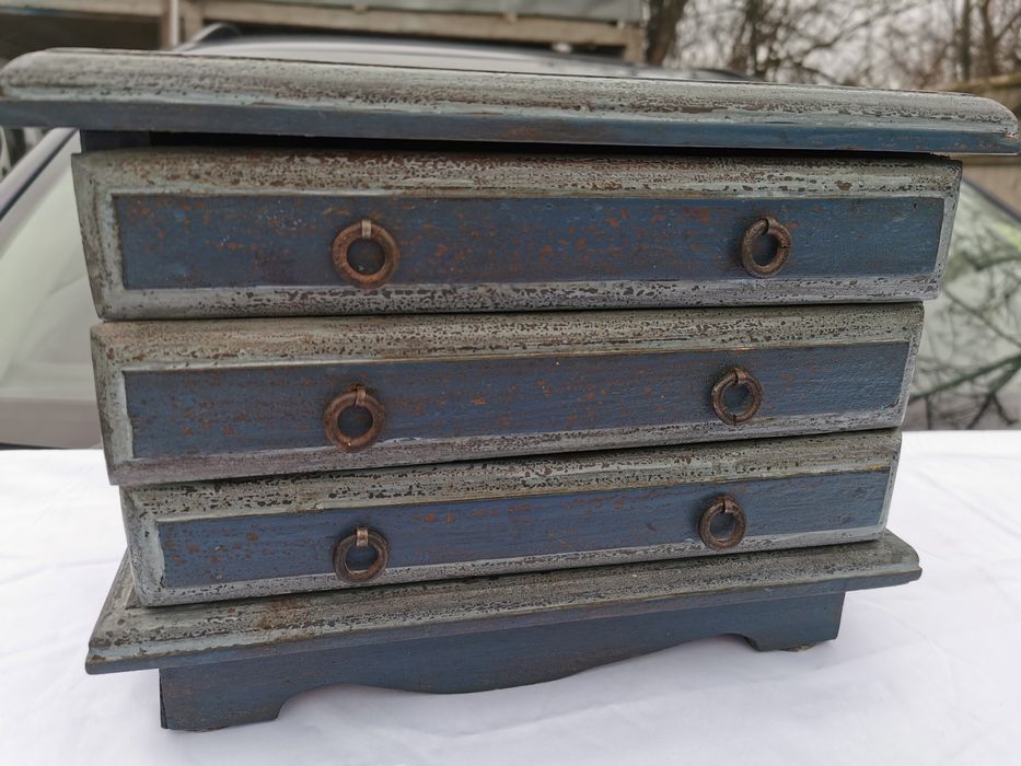 Mini comodă bijuterii Shabby chic din Lemn masiv