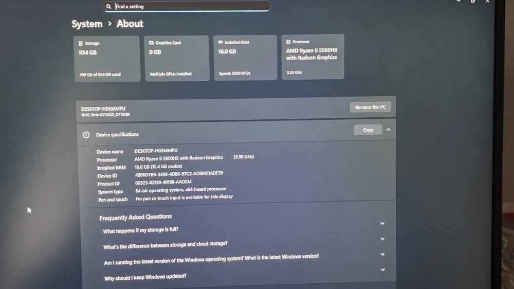 Laptop Gaming Asus ROG Strix G17 G713QR