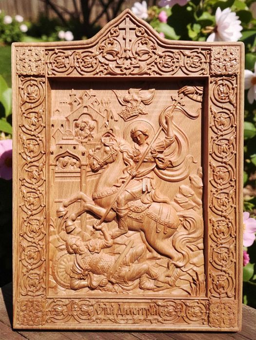 Икона на Исус Христос - авторска дърворезба