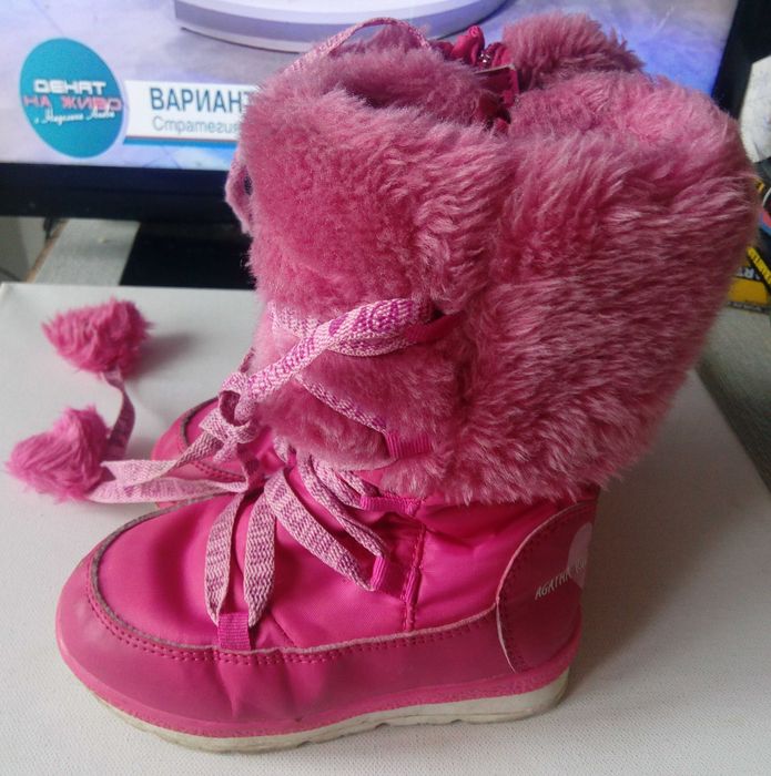 Детски ботуши апрески розови за момиче зимни боти момичешки