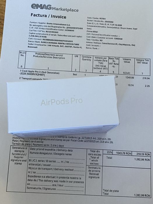 AirPods Pro3*ORIGINALE* +Factura