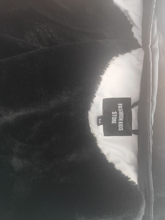 Детска парка с яка от естествена кожа