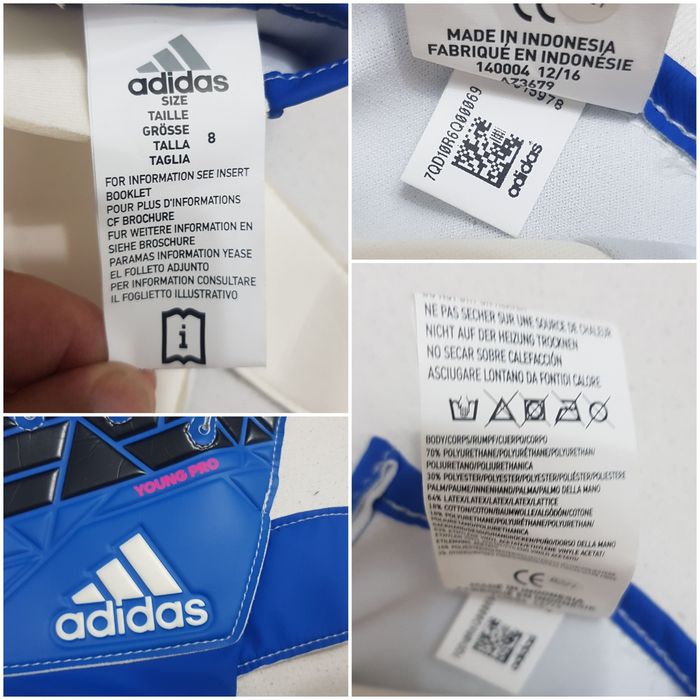 Manusi de portar noi ADIDAS Ace Competition Young PRO, mărimea 8 unisex albastru/alb