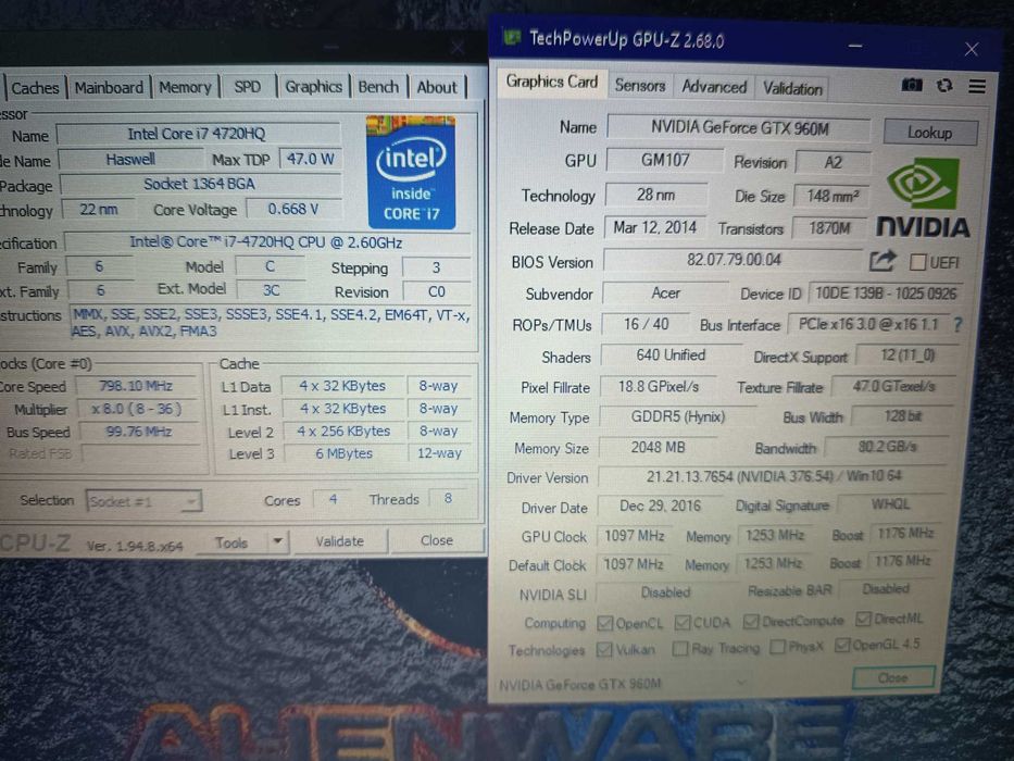 Laptop gaming Acer Nitro, Core i7, Nvidia GTX 960m 2gb ddr5, 16gb. 1TB