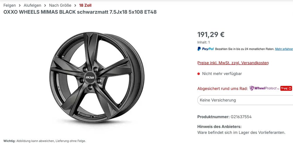 Немски джанти 18" OXXO Mimas 5x108 ET49 7.5J за Ford, Volvo, Peugeot