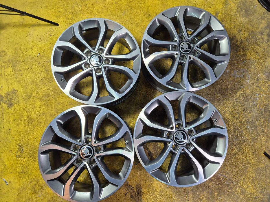 4 Jante Aliaj 5x112 17'' OE VW Golf Passat Touran Sharan Tiguan T-ROC Scirocco / Skoda Octavia Karoq Kodiaq YETI