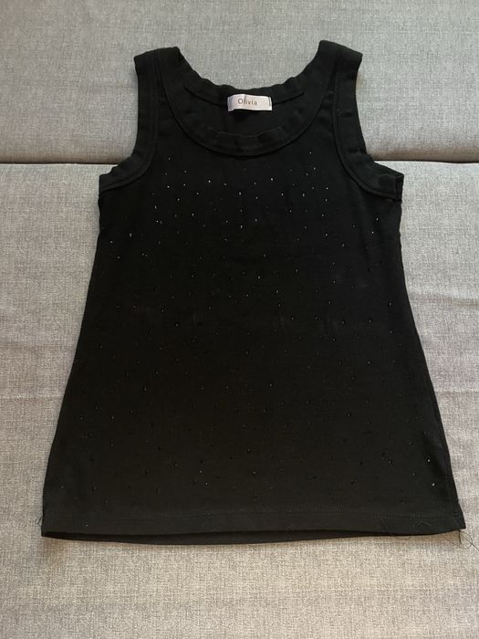 майка черная со стразами